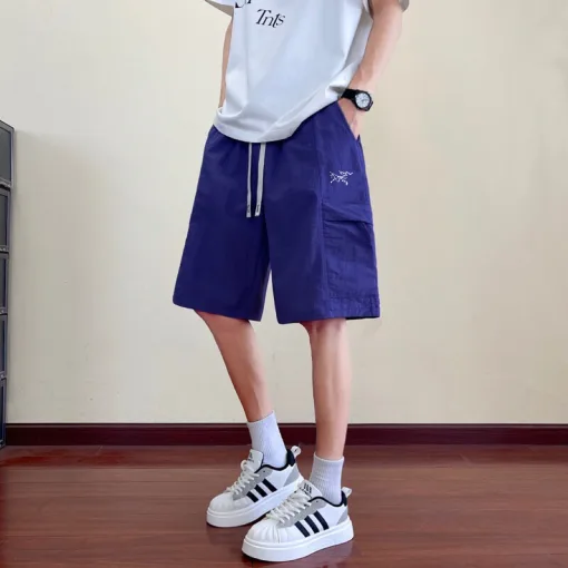 Premium Qualität Descente Shorts Schwarz Leinen Casual Luxury