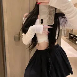 Premium Miu Miu Kurzrock Weiß Logo Kollektion