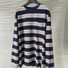 Hochwertige Miu Miu Langarm-Kollektion mit marineblauen Strickstreifen