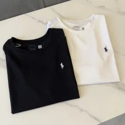 Bestseller Ralph Lauren Kurzarm Schwarz Klassischer Stil