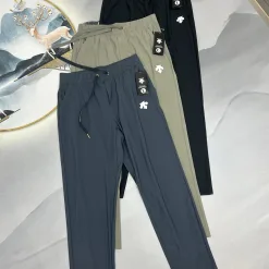 Premium Descente Hose Schwarz Leinen Atmungsaktiv Luxus