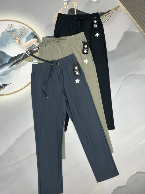 Premium Descente Hose Schwarz Leinen Atmungsaktiv Luxus
