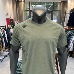Premium Qualität Descente Kurzarm Schwarz Baumwolle Logo Luxus