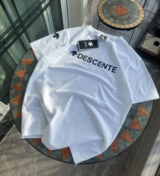 Luxus Descente Kurzarm Schwarz Baumwolle Retro Kollektion
