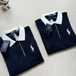 Bestseller Ralph Lauren Kurzarmhemd aus blauer Baumwolle im Casual-Stil