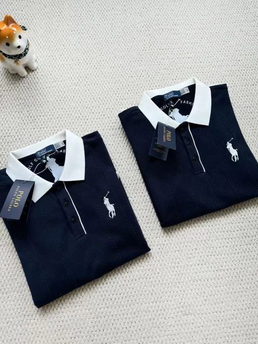 Bestseller Ralph Lauren Kurzarmhemd aus blauer Baumwolle im Casual-Stil