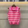 Bestseller Chanel Weste Pink Strick Gestreift Stil