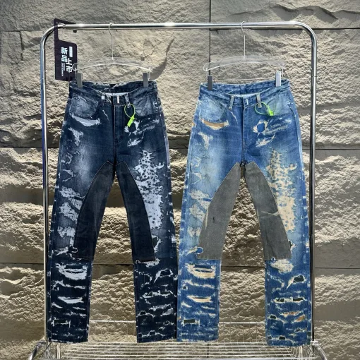 Premium Qualität Givenchy Jeans Weiß Denim Patchwork Luxus