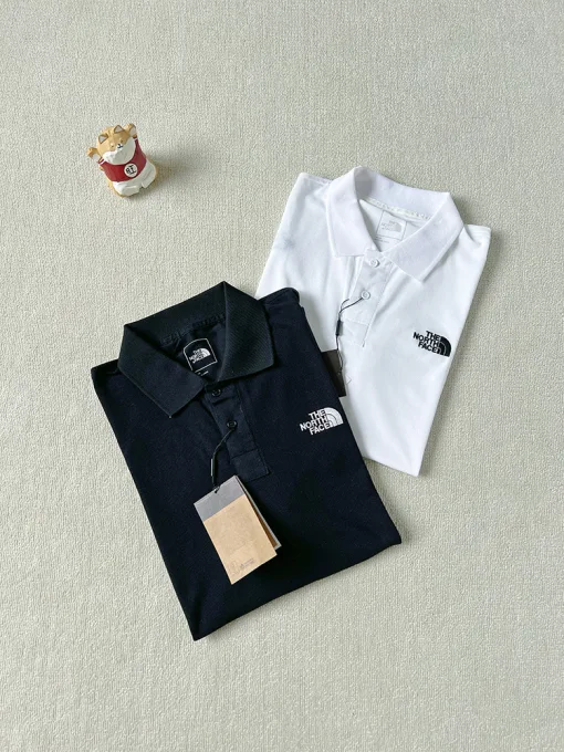 Premium The North Face Kurzarm-Kollektion aus schwarzer Baumwolle mit Stickerei