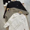 Premium Ralph Lauren Langarmshirt aus schwarzer Baumwolle, klassische Kollektion