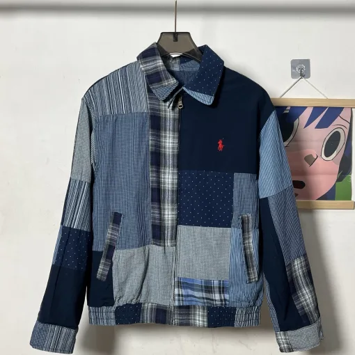 Premium Ralph Lauren Mantel Mehrfarbiger Canvas Patchwork-Stil