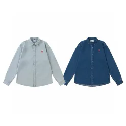 Premium Ami Langarmshirt Red Denim Classic Collection