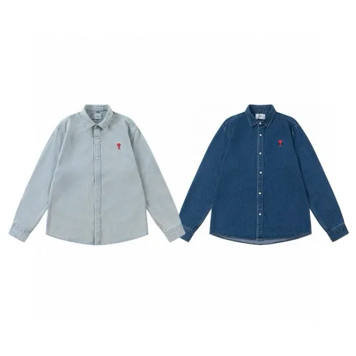 Premium Ami Langarmshirt Red Denim Classic Collection
