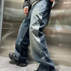 Hochwertige Balenciaga Jeans Navy Denim Patchwork Style