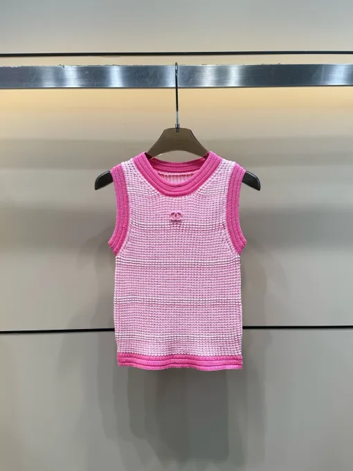 Hochwertige Chanel Weste Pink Knit Luxury