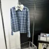 Premium Celine Hemd Blau Bestickte Kollektion
