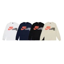 Luxus-Langarmshirts von Nike aus weißer Baumwolle