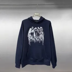Luxus Balenciaga Sweatshirts Schwarz Baumwolle Vintage Style