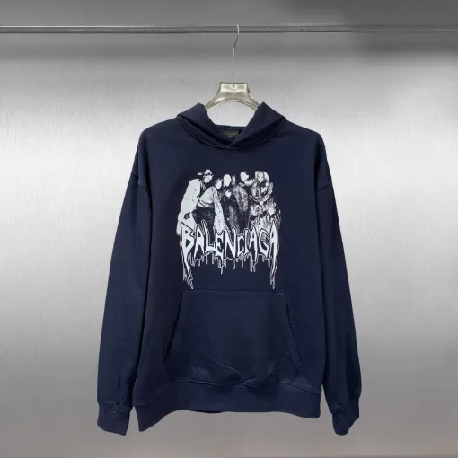 Luxus Balenciaga Sweatshirts Schwarz Baumwolle Vintage Style