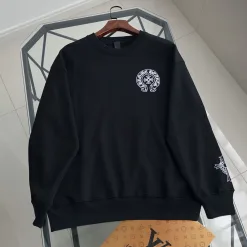 Premium Qualität Chrome Hearts Sweatshirts Schwarz Baumwolle Logo Luxus