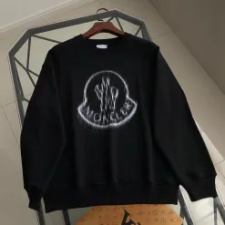 Premium Moncler Sweatshirts Schwarz Baumwolle Logo Style