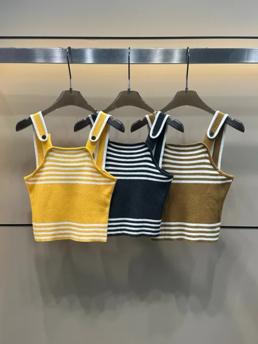 Hochwertige Miu Miu Weste Gelbe Stricklogo-Kollektion