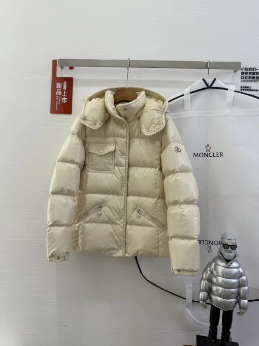 Hochwertige Moncler Langarm Rot Leder Luxus