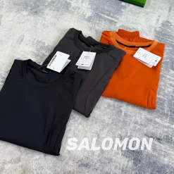 Premium Qualität Salomon Langarmshirt Schwarz Nylon Eleganter Stil