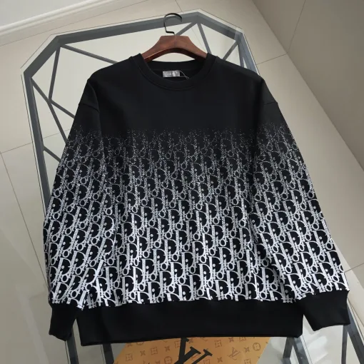 Hochwertige Dior Sweatshirts aus schwarzer Baumwolle im Logo-Stil