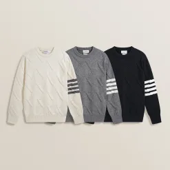 Bestseller Thom Browne Pullover Weiß Strick Classic Collection