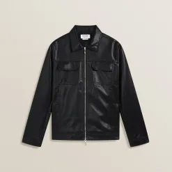 Premium Thom Browne Jacken Schwarz Leder Klassischer Stil