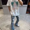 Premium Champion T-Shirt Gold Denim Washed Luxury