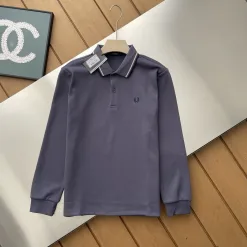 Premium Qualität Fred Langarm Schwarz Baumwolle Atmungsaktiv Stil
