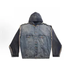 Luxuriöse Balenciaga-Mäntel im Denim-Washed-Stil
