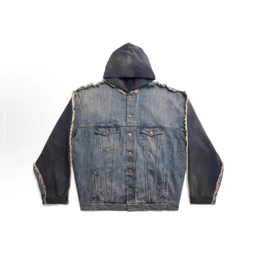 Luxuriöse Balenciaga-Mäntel im Denim-Washed-Stil