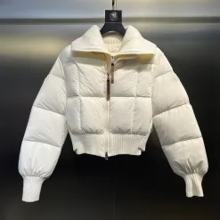 Bestseller Moncler Daunenjacke Weiß Strick Patchwork Luxus