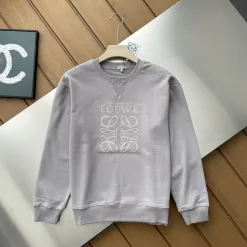 Premium Qualität Loewe Langarm Grau Baumwolle Klassischer Stil