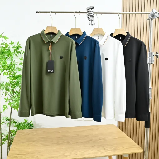 Hochwertiger, langärmliger Zegna-Stil im Casual-Stil