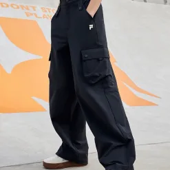 Premium Fila Hose Schwarz Stickerei Luxus