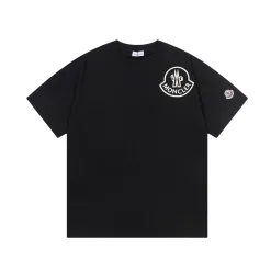 Bestseller Moncler Kurzarm-Kollektion mit schwarzem Baumwolldruck