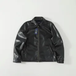 Premium Ralph Lauren Langarm Schwarz Leder Solid Luxury