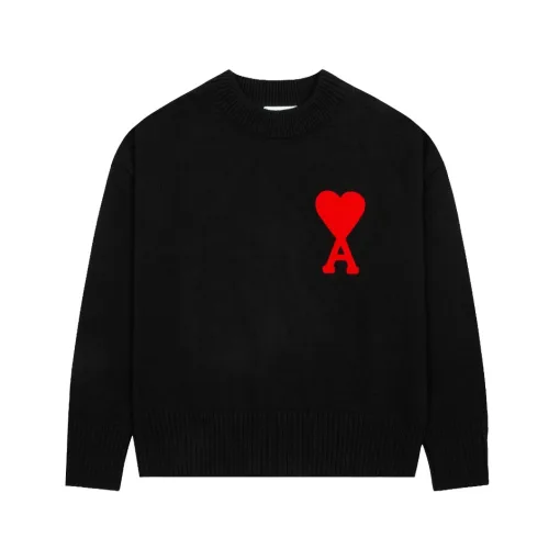 Luxus Ami Pullover Weiß Baumwolle Klassischer Stil