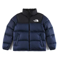Hochwertige The North Face Daunenjacke Navy Nylon Stickerei Luxus
