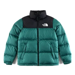 Premium The North Face Daunenjacke in grünem Nylon mit Stickerei