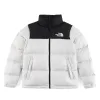 Luxus-Daunenjacke von The North Face aus der weißen Nylon-Stickereikollektion