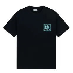 Luxus Dior Kurzarm T-Shirts Schwarz Baumwolle Atmungsaktiv Luxus