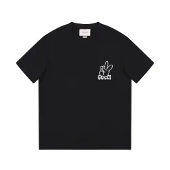 Hochwertiges Gucci Kurzarmhemd Beige Baumwolle Logo Kollektion