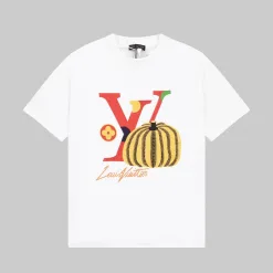 Bestseller Louis Vuitton Kurzarm Weiß gewaschener Stil