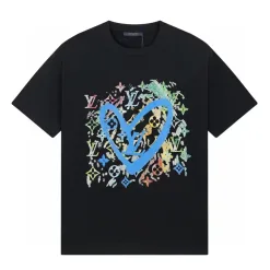 Premium Louis Vuitton Kurzarm-Kollektion mit weißem Druck