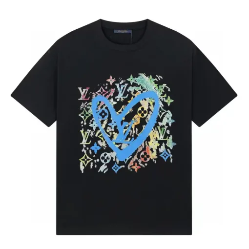 Premium Louis Vuitton Kurzarm-Kollektion mit weißem Druck
